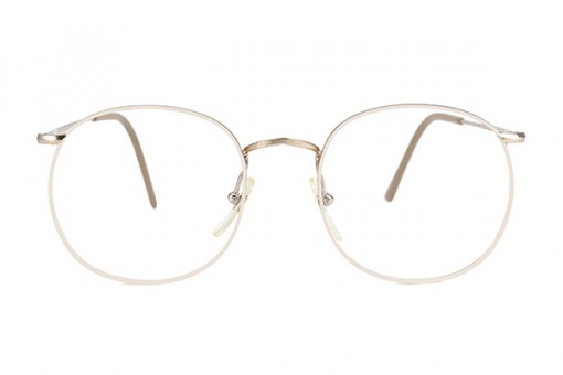 Nickelbrille Gold-Weiß 54 
