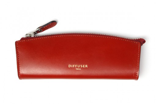 DIFFUSER HIGH-END LEATHER EYEWEAR CASE, Red & Light Blue 