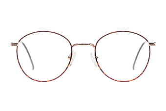 Vintage Brille rund Metall  tortoise hell 
