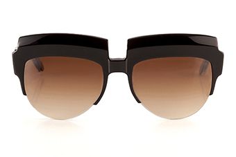 Sang Froid, browline Sonnenbrille, schwarz 