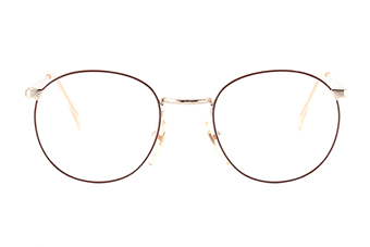 Brille gold - rot melierte Front, Goldrandbrille, RLR 