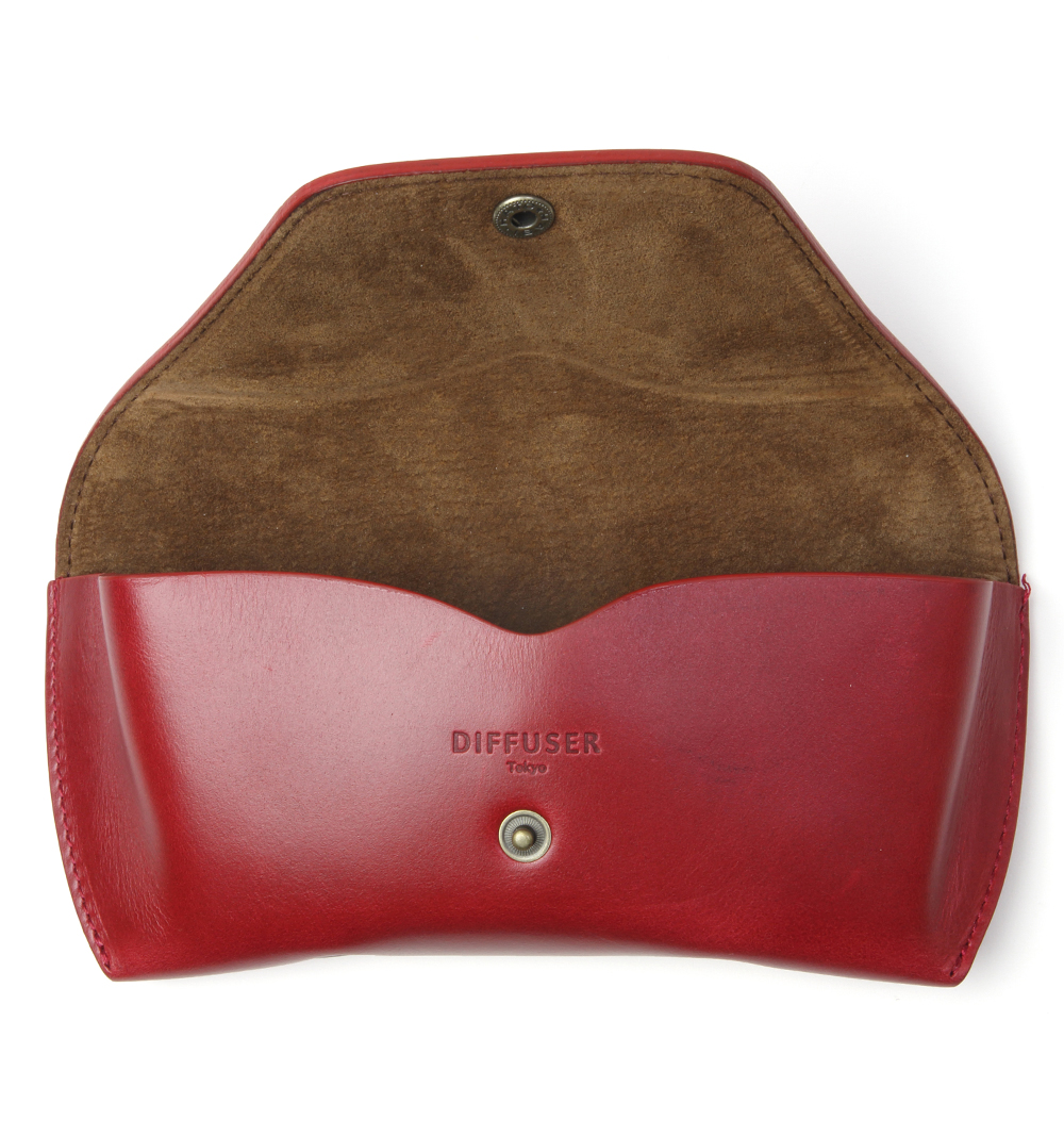 DIFFUSER OIL LEATHER EYEWEAR CASE, RED 